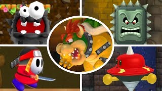 Newer Super Mario Bros Wii  All Bosses No Damage [upl. by Uaeb967]