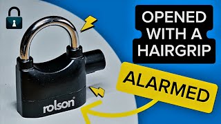 Open an alarmed padlock with a hairgrip lockpicking locksport security [upl. by Notgnillew867]