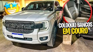 COLOQUEI BANCOS EM COURO NA NOVA FORD RANGER XLS 2024 [upl. by Oriel793]