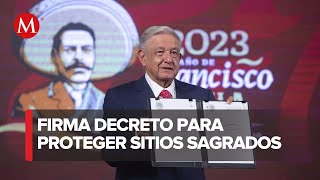 AMLO firma decreto para proteger Wirikuta y otros sitios sagrados [upl. by Ehrenberg]