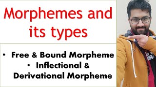 Morpheme and Its Types  Free and Bound Morpheme  Inflectional and Derivational Morpheme [upl. by Ackerley944]