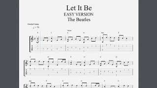 EASY VERSION Learn Rock Songs On Classical Guitar  Let It Be Classical Guitar [upl. by Dorcas]