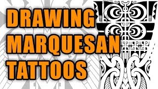 Drawing a Marquesan forearm tattoo with mixed Maori patterns [upl. by Yerdua363]