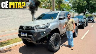 TOYOTA HILUX COM PNEU 35x125 R17 ERGUIDA 55 CM LIFT  BODYLIFT [upl. by Ahsyek]