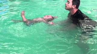 10 Month Old Baby Floating  ISR Training  Float Infant Swimming Resource [upl. by Nickolaus]