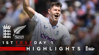 17 Wickets Fall On Day 1  Highlights  England v New Zealand  Day 1  1st LV Insurance Test 2022 [upl. by Richia]