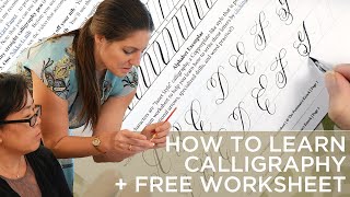 How to Create and Learn Modern Calligraphy  A Guide for Beginners  Free Worksheet [upl. by Pfaff421]