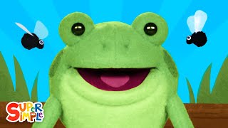 Five Little Speckled Frogs featuring Frog Puppets  Kids Song  Super Simple Songs [upl. by Raddatz]