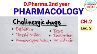 Cholinergic Drugs in details  Pharmacology  DPharma 2nd cholinergicdrugspharmacology [upl. by Nostrebor358]