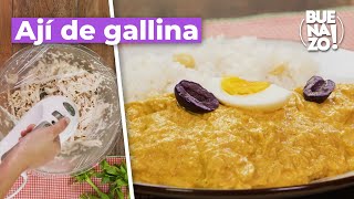 Receta del Ají de Gallina o Pollo • Receta casera • Comida peruana • Peruvian food  BUENAZO [upl. by Kcirtemed]