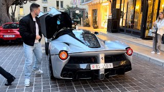 Florian Merckx drives La Ferrari 😍🤩 at the Hotel Hermitage in Montecarlo [upl. by Henderson]