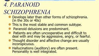 Schizophrenia  part 2 types of schizophreniamanagement of schizophreniareuben [upl. by Lletram]