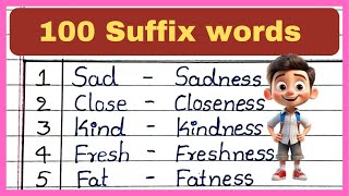 100 Suffix WordsSuffix Words In EnglishSuffix Words List [upl. by Atilegna506]