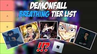 Demonfall Breathing Tier List  Roblox Tier Lists [upl. by Ttegdirb]