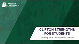 CliftonStrengths for Students Presentation [upl. by Wardle]