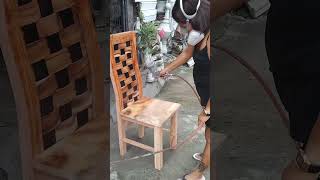 Sanding sealer first coating tips spraying mahogany wood chairs short shorts [upl. by Notserc582]