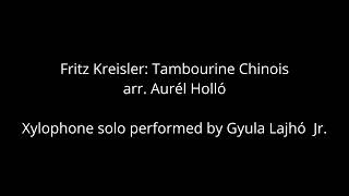 Fritz Kreisler Tambourine Chinois  Xylophone solo performed by Gyula Lajho Jr [upl. by Nyrual]