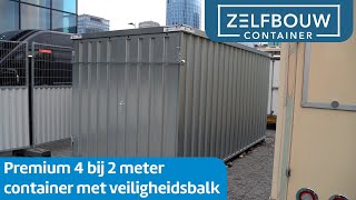 Premium 4 bij 2 meter container met veiligheidsbalk [upl. by Aisyla]