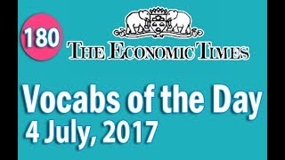 The Economic Times Vocabulary 4 July 2017  Learn 10 New Words with Tricks  Day180 [upl. by Jan]