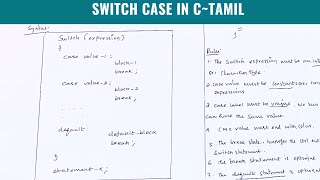 Switch case in Cprogramming in cbeginners in tamilpridetech [upl. by Essirehs]