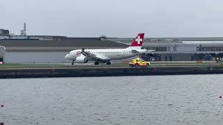 Swiss Airbus A220100 Landing at London City Airport [upl. by Carolle651]