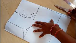 How to cut katori blouse piece from paper cutting in hindi [upl. by Aivataj]