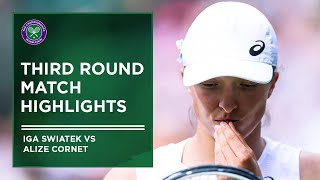 Iga Swiatek vs Alize Cornet  Match Highlights  Wimbledon 2022 [upl. by Kamila484]