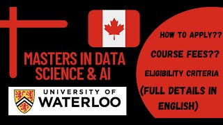 University of Waterloo 🇨🇦 MDSAI Course Analysis in English  CAD 22k scholarship  Fees Worth It🤔 [upl. by Weitzman]