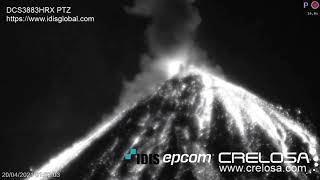 April 20 2021  Explosion RealTime  Volcan De Fuego Guatemala  0151 Hours [upl. by Etiuqal651]