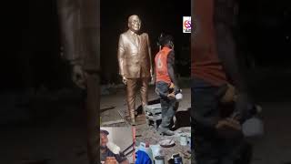 NDC Jubilant NDC Supporters pull down Akufo Addo Statue after 2024 Election [upl. by Anelis]