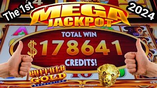 💵The 1st Most BIGGEST HANDPAY JACKPOT Ever at BUFFALO GOLD REVOLUTION Slot 2024 [upl. by Imefulo]