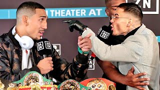 TEOFIMO LOPEZ VS GEORGE KAMBOSOS JR  FULL HEATED PRESS CONFERENCE amp FACE OFF VIDEO [upl. by Lalad]