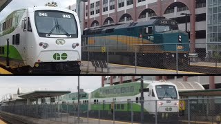 3 Way Train Meet Railfanning GO And VIA at Oakville GO  12102023 [upl. by Anavas]