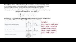 Fizyka rozszerzona  bryła sztywna moment bezwładności i twierdzenie Steinera [upl. by Ledah482]