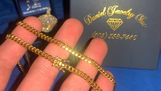 10k 4mm Miami Cuban Link Chain Unboxing• Daniel Jewelry Inc•800 Only Box Lock [upl. by Elagiba]