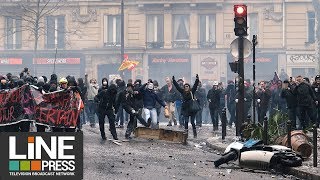 Manifestation fonction publique  colère et violents heurts  Paris  France 22 mars 2018 [upl. by Gamali]