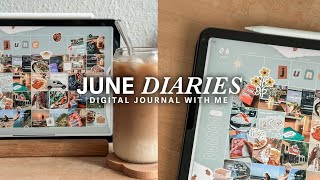 iPad Journal with me June Digital Journal on Goodnotes 6 life lately monthly recap [upl. by Dilan]