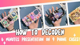 How to decoden cute phone case for girls Customized handmade process compilation diy with cream glue [upl. by Sapers]