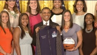 President Obama Honors the UConn Huskies  2013 Womens Basketball Champions [upl. by Cantlon]