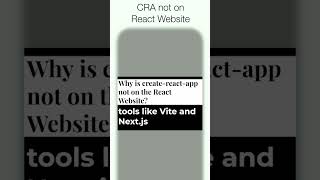 React Interview Question Why is createreactapp CRA no longer on the React website [upl. by Anelim]