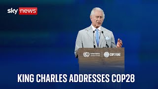 King Charles delivers address at opening ceremony of COP28 Summit in UAE [upl. by Sansen]