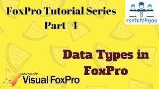 Foxpro Tutorial Series 4 Data Types In FoxPro [upl. by Normandy]