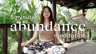 5 Minute Guided Morning Meditation for Abundance 🌿 [upl. by Kyred]