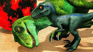 Cuidando e Protegendo os Filhotes Blue Raptor  Dinossauros CAÇA AO TITANOSAUR Ark Genesis [upl. by Cyrie159]