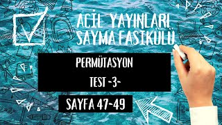 ACİL MATEMATİK SAYMA FASİKÜLÜ Permütasyon Test 3 [upl. by Aihpledalihp]