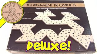 How To Play The Game Tournament Tri Ominos 7023  Deluxe Edition 1986 Pressman Games [upl. by Llerruj]