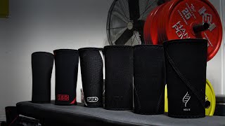 THE ULTIMATE KNEE SLEEVE REVIEW  HELIX STIFF SLEEVE CO A7 RIGOR MORTIS SBD POWERLIFTING SLEEVES [upl. by Esilahs]