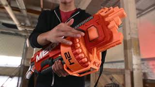 NERF Mega  Mastodon Blaster  Demo Video [upl. by Nawek911]