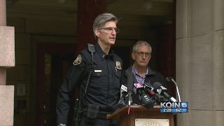 Portland mayor PPB chief press conference on riot [upl. by Genisia]