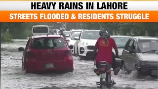 Lahore Rains LIVE  RecordBreaking Monsoon Rains Streets Flooded and Residents Struggle  News9 [upl. by Orlov363]